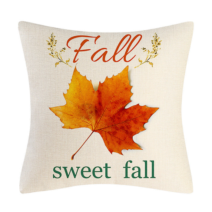 Wholesale Pillowcase Home Decor Linen Thanksgiving Pumpkin Maple Leaf Truck JDC-PW-Mengde006