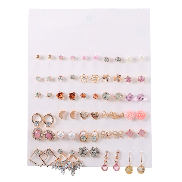 Jewelry WholesaleWholesale set rhinestone flower pearl geometric heart bow stud earrings 30 pairs set JDC-ES-ZhuJ001 Earrings 诛积 %variant_option1% %variant_option2% %variant_option3%  Factory Price JoyasDeChina Joyas De China