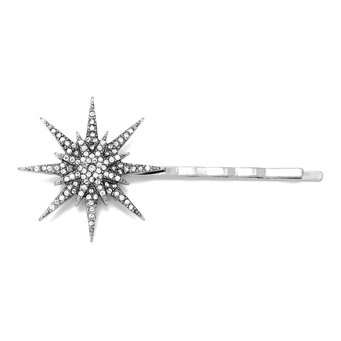 Wholesale Retro Geometric Diamond Moon Snowflake Hair Clip Set JDC-HC-Huil003