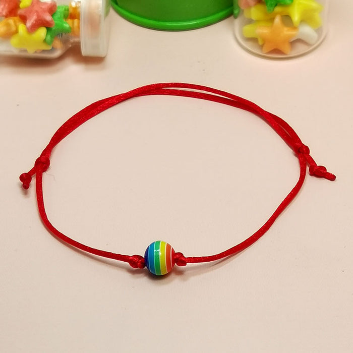 Wholesale colorful beads friendship braided same sex rainbow lgbt bracelet MOQ≥2 JDC-BT-HaoL011