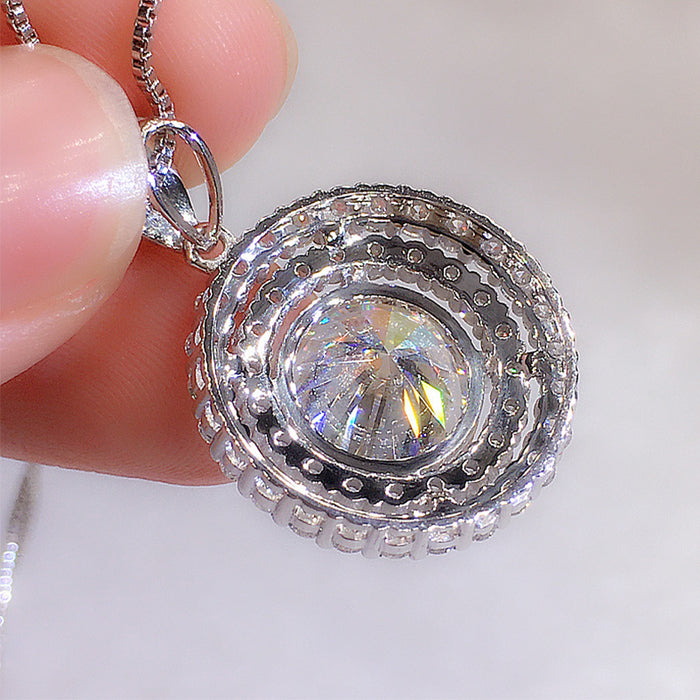 Wholesale Necklace Copper Zircon Round MOQ≥2 JDC-PREMCAOS-NE-005