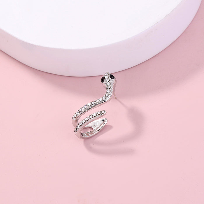 Jewelry WholesaleWholesale geometric diamond-set silver small snake stud earrings JDC-ES-NM029 Earrings 诺铭 %variant_option1% %variant_option2% %variant_option3%  Factory Price JoyasDeChina Joyas De China