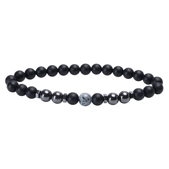 Wholesale Frosted Black Bead Magnet Anklet Retro Alabaster Color Stone Magnetic Anklet JDC-AS-JIai005