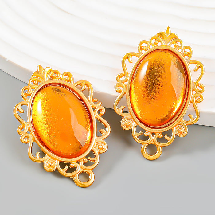 Wholesale Earrings Alloy Retro Personality Simple Oval Shape JDC-ES-JL1063