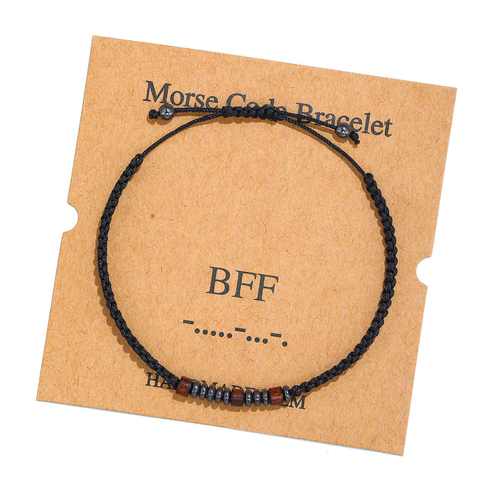 Wholesale Morse Code Crystal Couple Bracelet JDC-BT-ZhuJ003