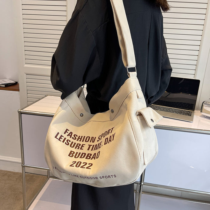 Wholesale Shoulder Bag Canvas Large Capacity Printed Letters Casual Diagonal Span JDC-SD-Zhibei009