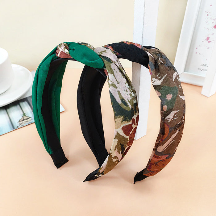 Jewelry WholesaleWholesale new style braided boho wide print headband JDC-HD-O395 Headband 潮炫 %variant_option1% %variant_option2% %variant_option3%  Factory Price JoyasDeChina Joyas De China