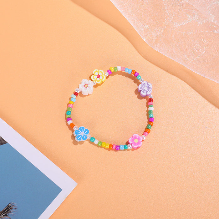 Wholesale Soft Pottery Bracelet Rice Bead Bracelet Colorful Bagua Small Flower JDC-BT-ZengZ028