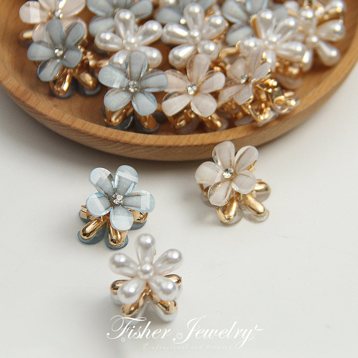 Wholesale Hair Clips Alloy Vintage Pearl Daisy Flower JDC-HC-FSE004