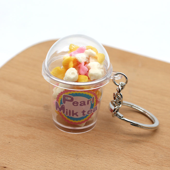 Wholesale New Simulation Food Play Shake Accessories Cup Keychain MOQ≥2 JDC-KC-TTXS001