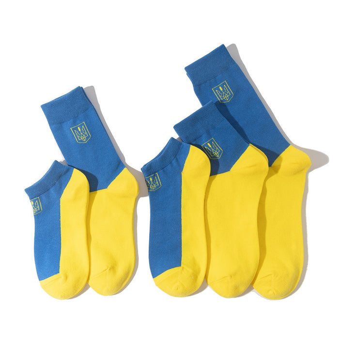 wholesale socks cotton ukrainian flag socks MOQ≥10 JDC-SK-HuiHe028