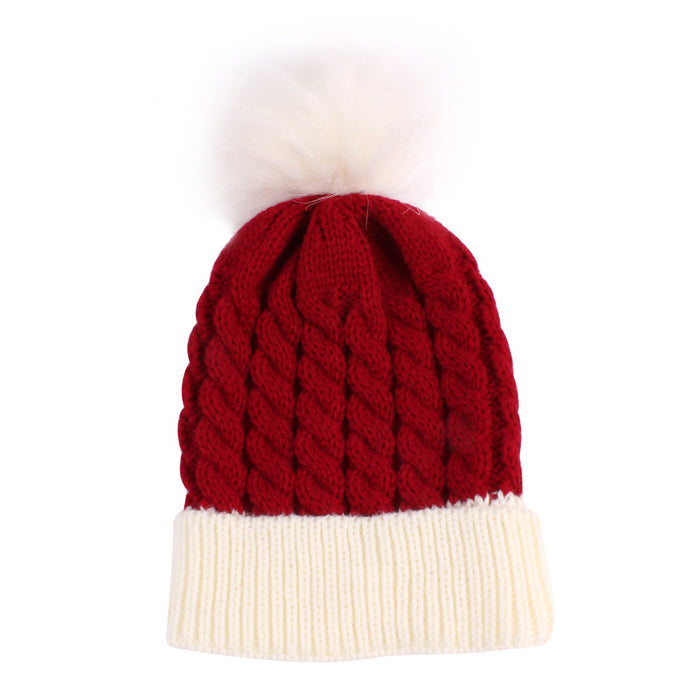 Wholesale Hat Cotton Winter Warm Christmas Solid Color Kids Twist Beanie JDC-FH-GSGM003