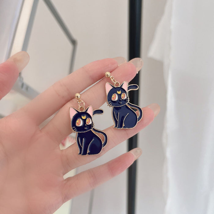 Wholesale Earrings Alloy Cute Kitten JDC-ES-aimei010