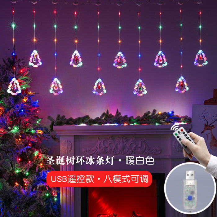 Wholesale Decorative Plastic LED Christmas Light String Ring Curtain Decoration JDC-DCN-XiYing001