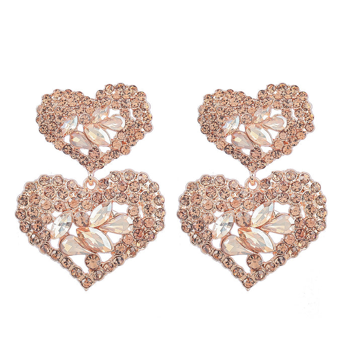 Jewelry WholesaleWholesale Multilayer Heart Shaped Alloy Color Rhinestone Earrings JDC-ES-JL944 Earrings 氿乐 %variant_option1% %variant_option2% %variant_option3%  Factory Price JoyasDeChina Joyas De China