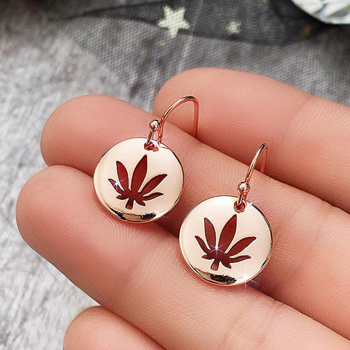 Wholesale Copper Maple Leaf Earrings MOQ≥2 JDC-ES-Caos019