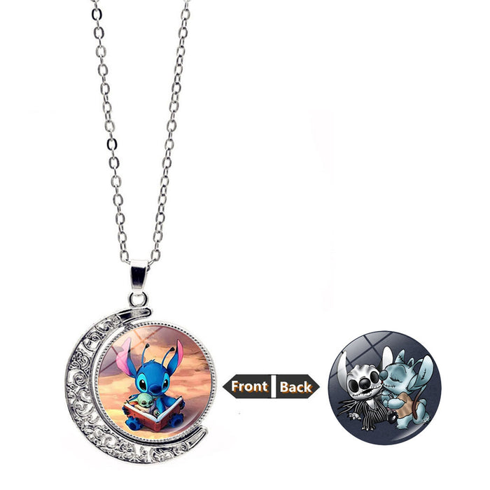 Wholesale Necklace Women's Versatile Explosive Double Sided Rotating Moon JDC-NE-JiaYun005