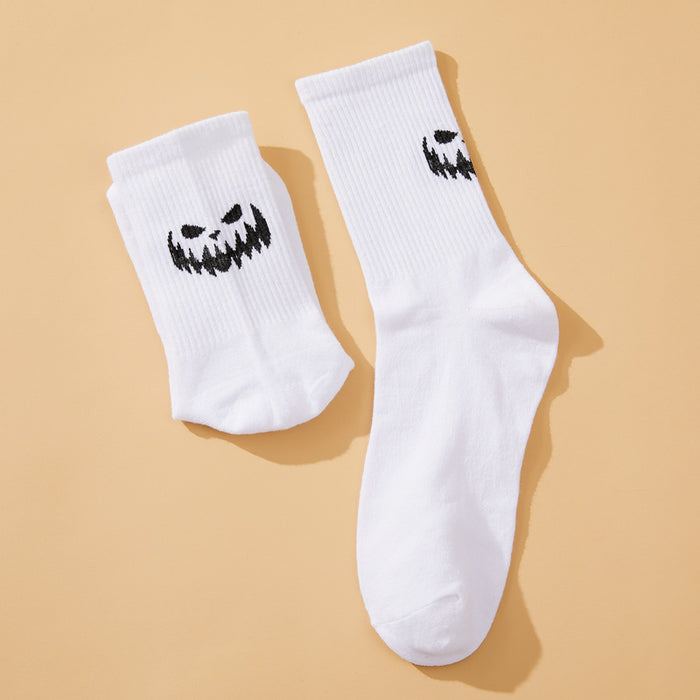 Wholesale Socks Chemical Fiber Halloween Funny Pumpkin Face Grimace JDC-SK-DRan001