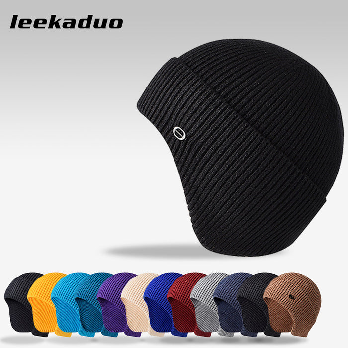 Wholesale Hat Acrylic Winter Warm Ear Guards Outdoor Riding Knitted Cap JDC-FH-GuanXuan001