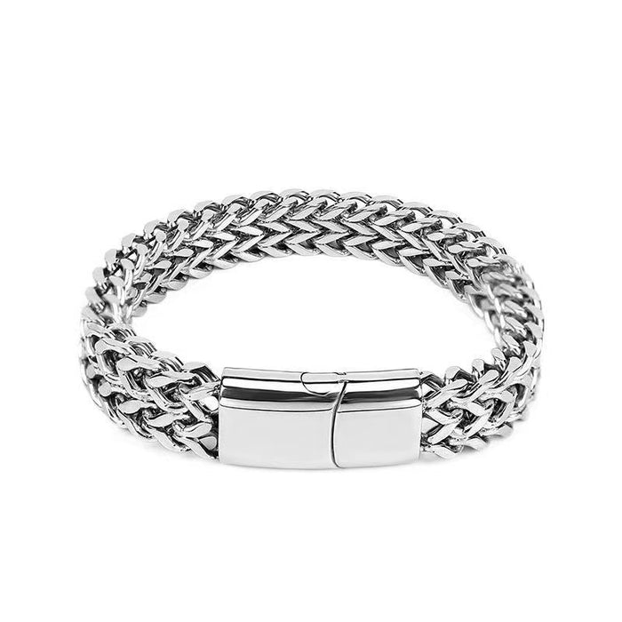 Jewelry WholesaleWholesale men's Bracelet Stainless steel square front and back Bracelets JDC-BT-hent001 bracelets 恒泰 %variant_option1% %variant_option2% %variant_option3%  Factory Price JoyasDeChina Joyas De China