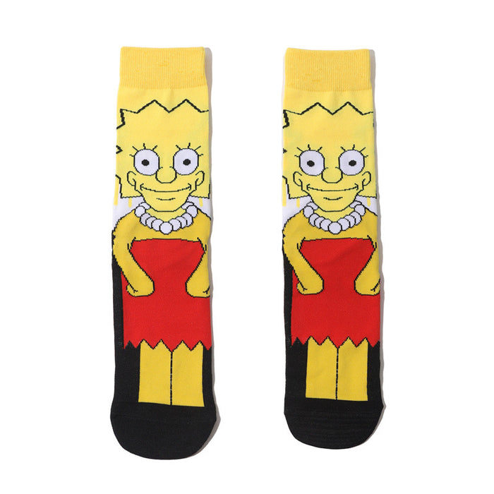 Wholesale socks fabric cartoon medium tube cute character (M) MOQ≥10 JDC-SK-HuiHe001