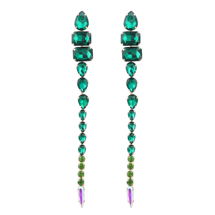 Wholesale Claw Chain Alloy Diamond Long Earrings Alloy Rhinestone Glass Drill JDC-ES-JL1084