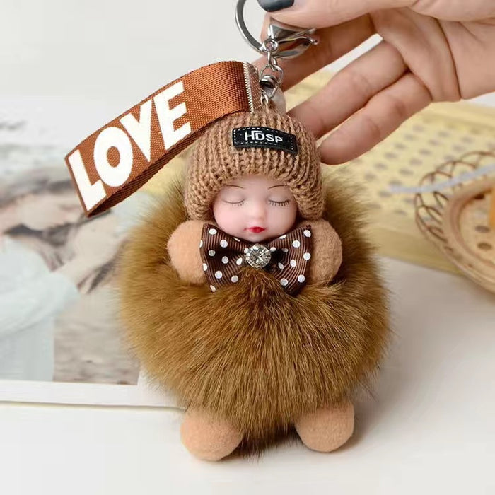 Jewelry WholesaleWholesale sleeping doll pendant keychain fox fur JDC-KC-XYu001 Keychains 小宇 %variant_option1% %variant_option2% %variant_option3%  Factory Price JoyasDeChina Joyas De China