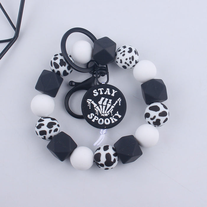 Wholesale  Silicone Beaded Wristlet Keychain JDC-KC-GuangTian015