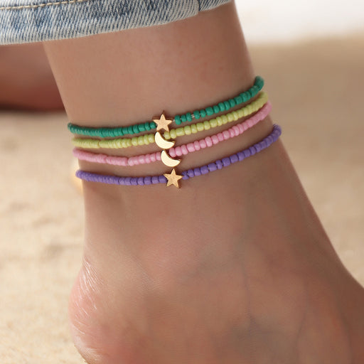 Jewelry WholesaleWholesale Boho Summer Beach Solid Beige Bead Anklet JDC-BT-YueS002 Bracelet 悦珊 %variant_option1% %variant_option2% %variant_option3%  Factory Price JoyasDeChina Joyas De China