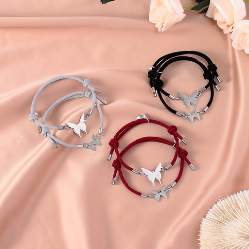 Jewelry WholesaleWholesale Stainless Steel Butterfly Love Magnetic Buckle Couple Bracelet JDC-BT-ZiR011 Bracelet 孜瑞 %variant_option1% %variant_option2% %variant_option3%  Factory Price JoyasDeChina Joyas De China