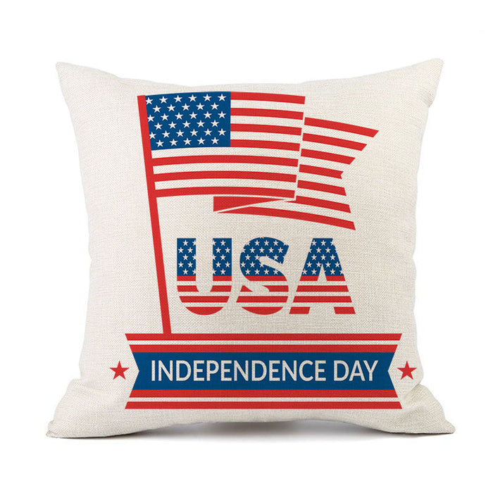 Wholesale 4th of July Independence Day Linen Pillowcase MOQ≥2 JDC-PW-OuH007