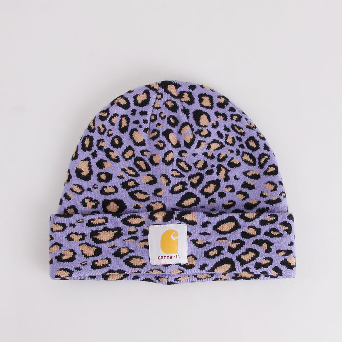 Wholesale Hat Acrylic Warm Leopard Jacquard Fabric Label Knit Cap (F) JDC-FH-XRong016