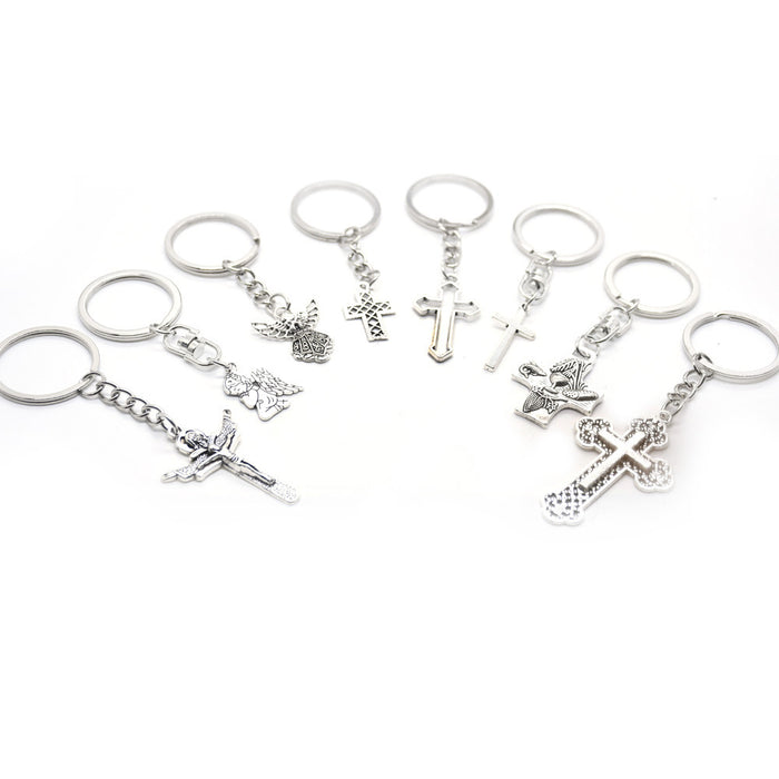 Wholesale Metal Angel Cross Keychain JDC-KC-BYou004