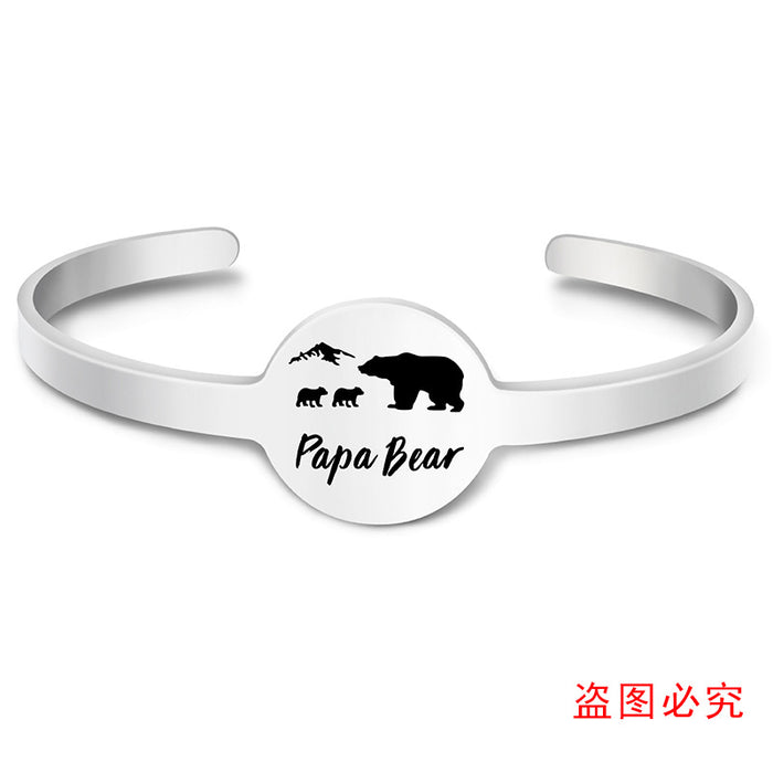 Jewelry WholesaleWholesale stainless steel father's day bear titanium steel bracelet JDC-BT-ganggu007 Bracelet 钢古 %variant_option1% %variant_option2% %variant_option3%  Factory Price JoyasDeChina Joyas De China