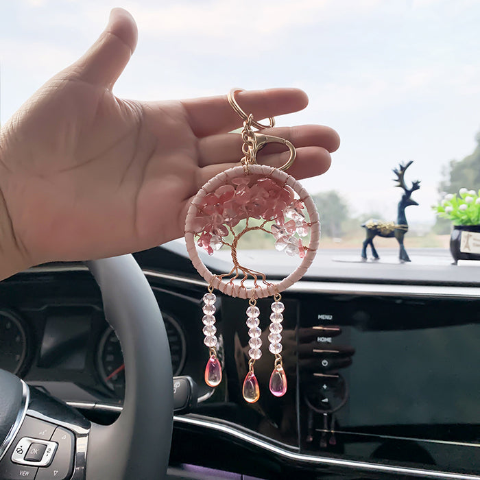 Jewelry WholesaleWholesale Tree Of Life Crushed Stone Copper Wire Keychain JDC-KC-MGu002 Keychains 梦罟 %variant_option1% %variant_option2% %variant_option3%  Factory Price JoyasDeChina Joyas De China