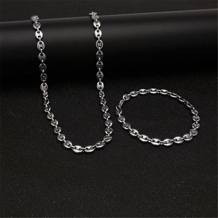 Wholesale Vintage Stainless Steel Coffee Bean Necklace JDC-NE-Tenghan001