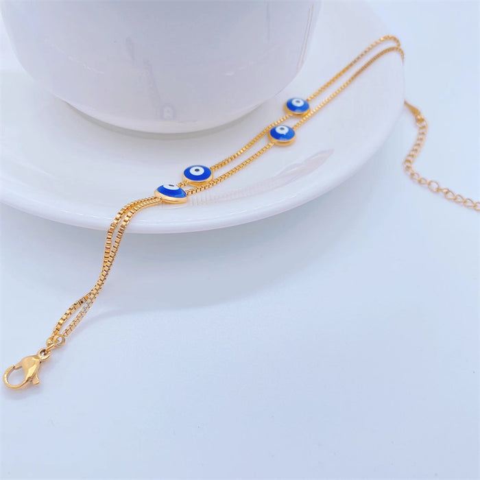 Wholesale Bracelet Titanium Steel Blue Eyes Simple Double Layer JDC-BT-DingP010