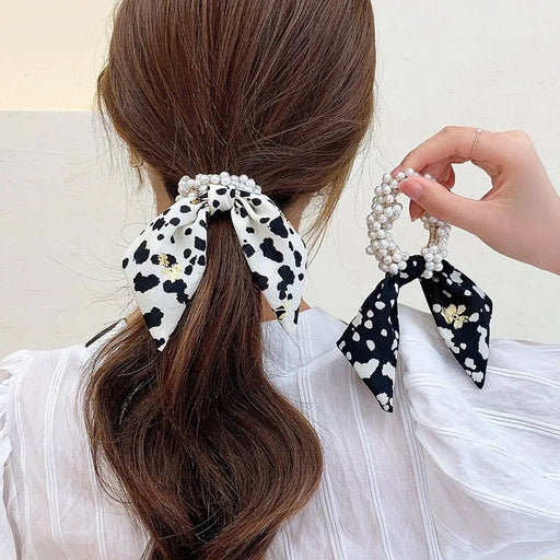 Jewelry WholesaleWholesale bow pearl hair circle Ribbon Hair Scrunchies JDC-HS-PX001 Hair Scrunchies 品熊 %variant_option1% %variant_option2% %variant_option3%  Factory Price JoyasDeChina Joyas De China