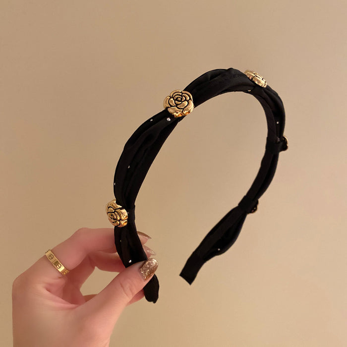 Jewelry WholesaleWholesale metal flower fabric hair band JDC-HD-ZC007 Headband 智承 %variant_option1% %variant_option2% %variant_option3%  Factory Price JoyasDeChina Joyas De China