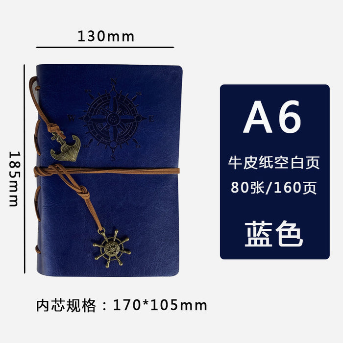 Wholesale Notebook PU Leather Kraft Paper Nautical Retro Loose-leaf MOQ≥2 JDC-NK-BoKe001