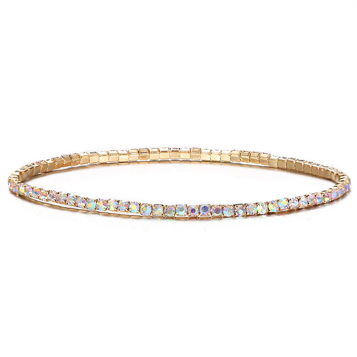 Wholesale Inlaid Multicolor Rhinestone Stretch Bracelet For Women JDC-BT-F929