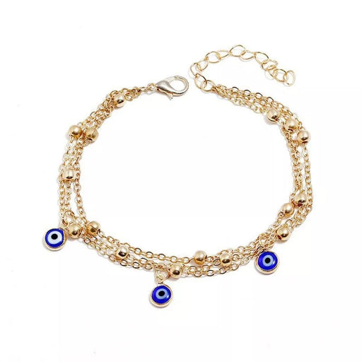 Jewelry WholesaleWholesale Summer Boho Beach Multilayer Blue Eye Pendant Anklet JDC-AS-JinM004 Anklets 金蒙 %variant_option1% %variant_option2% %variant_option3%  Factory Price JoyasDeChina Joyas De China