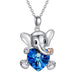 Jewelry WholesaleWholesale niche design Elephant hugs of colorful crystal diamond necklace JDC-NE-LongR006 Necklaces 龙瑞 %variant_option1% %variant_option2% %variant_option3%  Factory Price JoyasDeChina Joyas De China