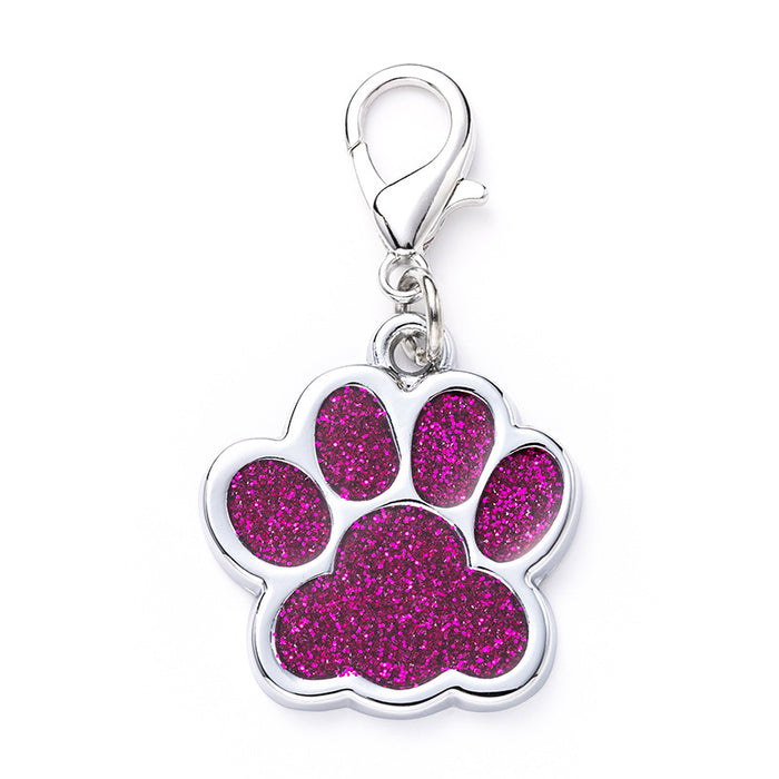 Wholesale Metal Pet Zinc Alloy ID Tag Glitter Footprint Lettering Dog Tag MOQ≥2 JDC-KC-HanL001