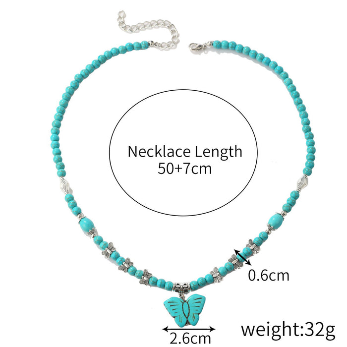 Wholesale Necklaces Alloy Turquoise Bohemian Ethnic JDC-NE-ManY013