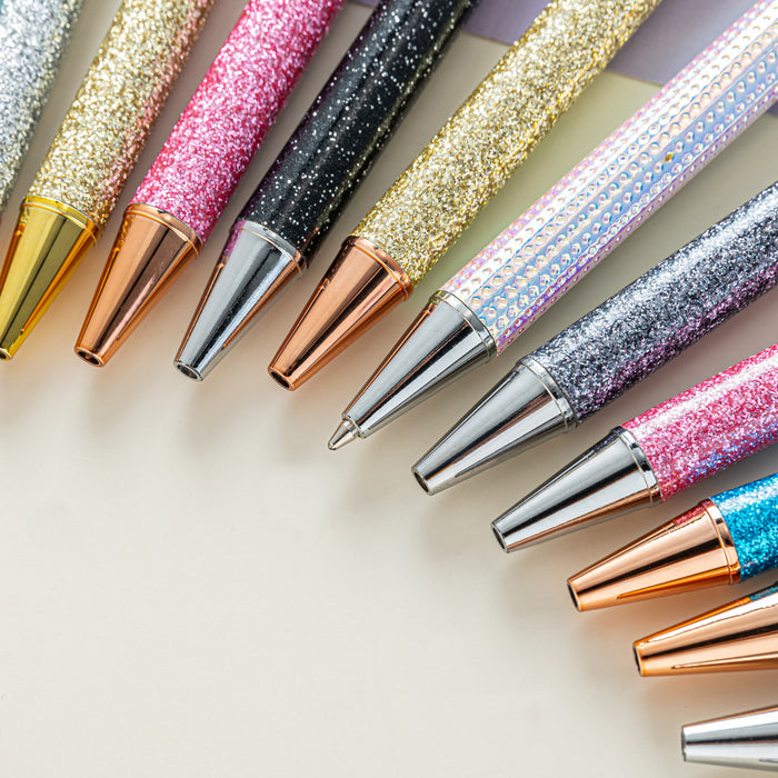 Wholesale Ballpoint Pen Metallic Glitter Press Action Pen JDC-BP-JingL001