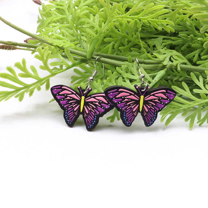 Wholesale Butterfly Personality Exaggerated Acrylic Large Butterfly Ring JDC-ES-Songx029