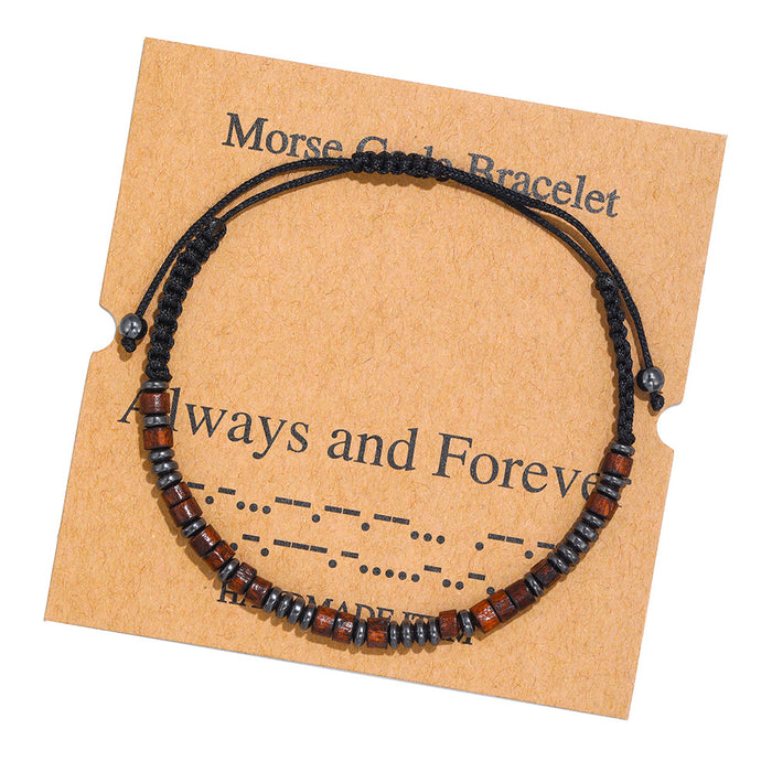 Wholesale Morse Code Crystal Couple Bracelet JDC-BT-ZhuJ003