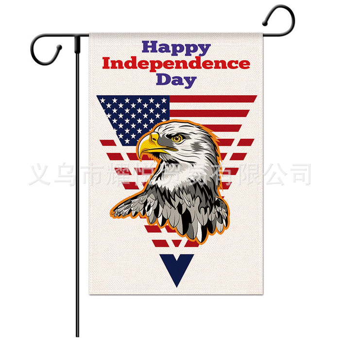 Wholesale 4th of July Independence Day Linen Garden Flag Double Sided Printing Banner MOQ≥2 JDC-DC-YaoYue003