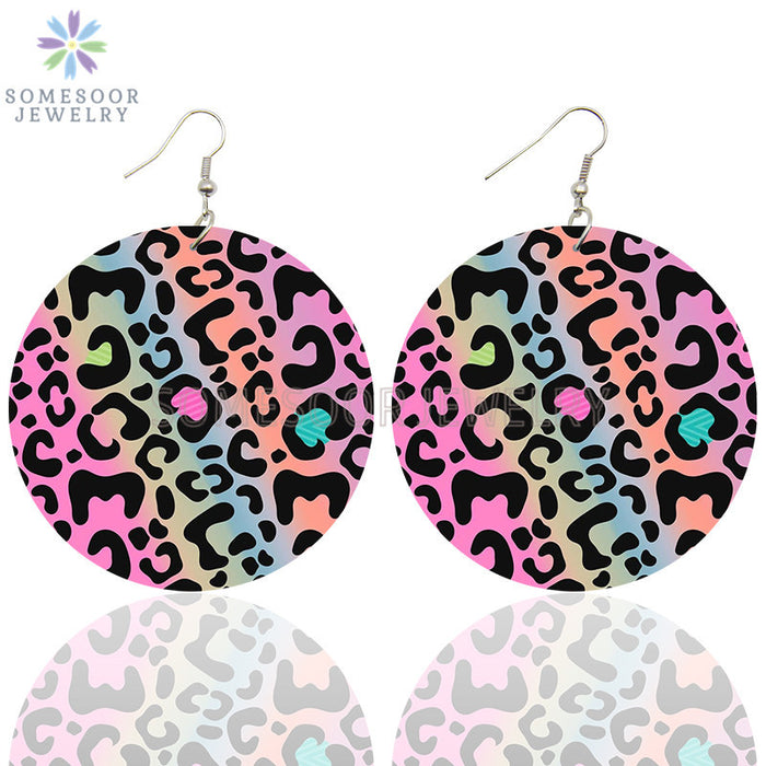 Jewelry WholesaleWholesale Wood Leopard Print Copper Earrings MOQ≥2 JDC-ES-SShuo001 Earrings 尚铄 %variant_option1% %variant_option2% %variant_option3%  Factory Price JoyasDeChina Joyas De China